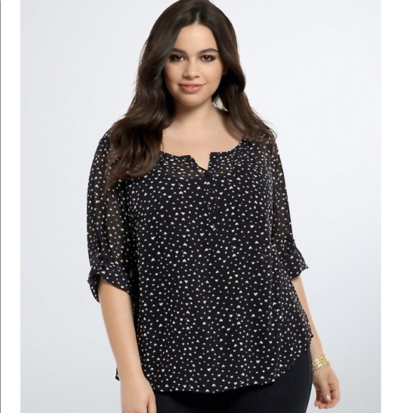 torrid Tops - Chiffon Blouse with Hearts